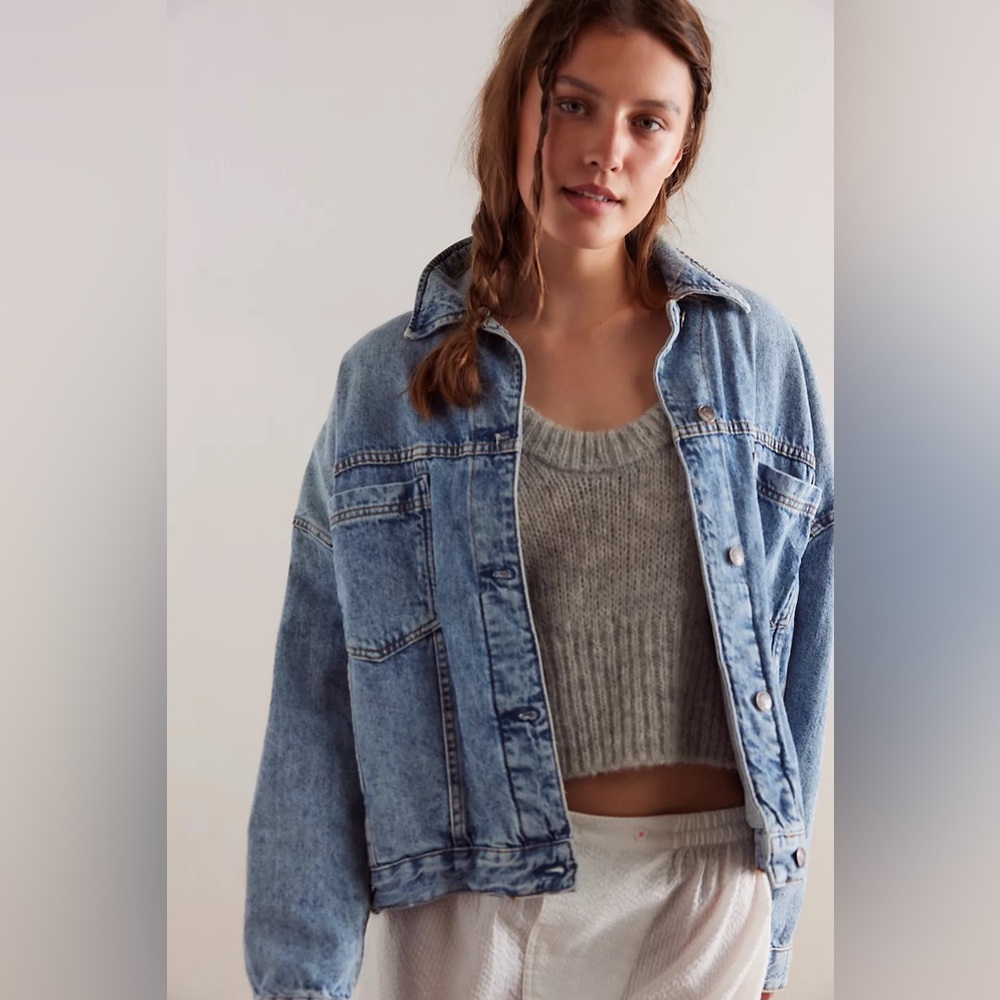 We the Free Opal Swing Denim Jacket in Ocean Night size S- only worn 2x